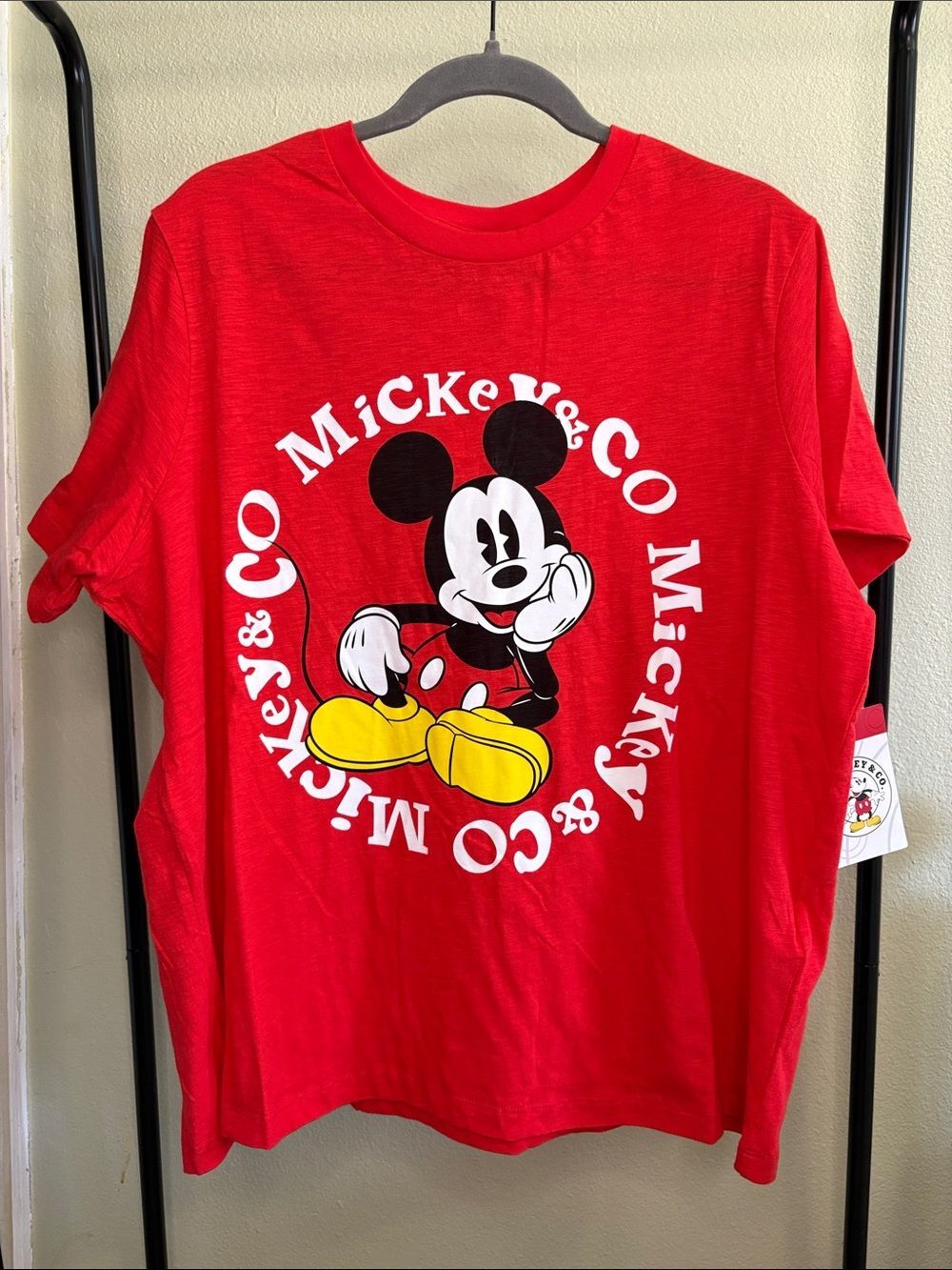 NWT Mickey & Co. Disney Graphic Tee - Red with Bold Mickey Logo - Size L